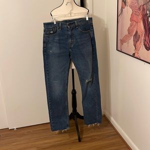 Levi’s 505 Distressed Jeans 32x32 Raw Hem